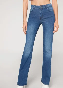 Jeans^Calzedonia Super Flex Denim High-Waisted Bootcut Jeans 3210 - Blue Denim