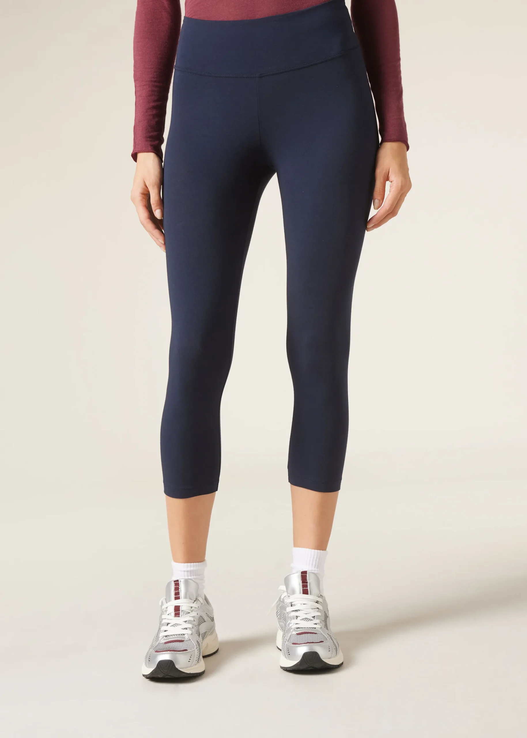 Leggings^Calzedonia Supima Cotton Capri Leggings 700 - Intense Blue