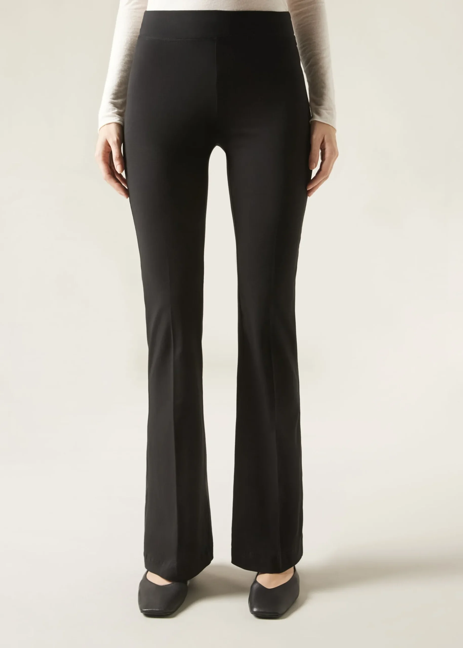 Trousers^Calzedonia Supima Ultra Light Cotton Flared Leggings 019 - Black