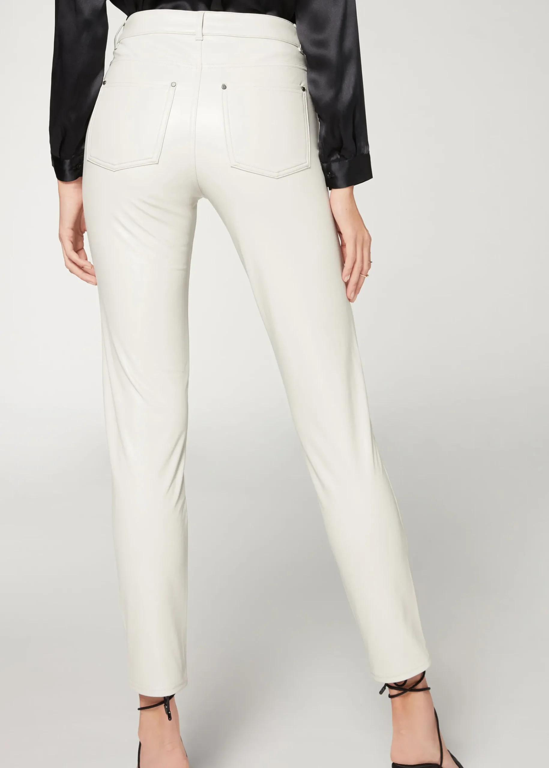 Trousers^Calzedonia Thermal Leather-Look Leggings 5112 - Ice Blue