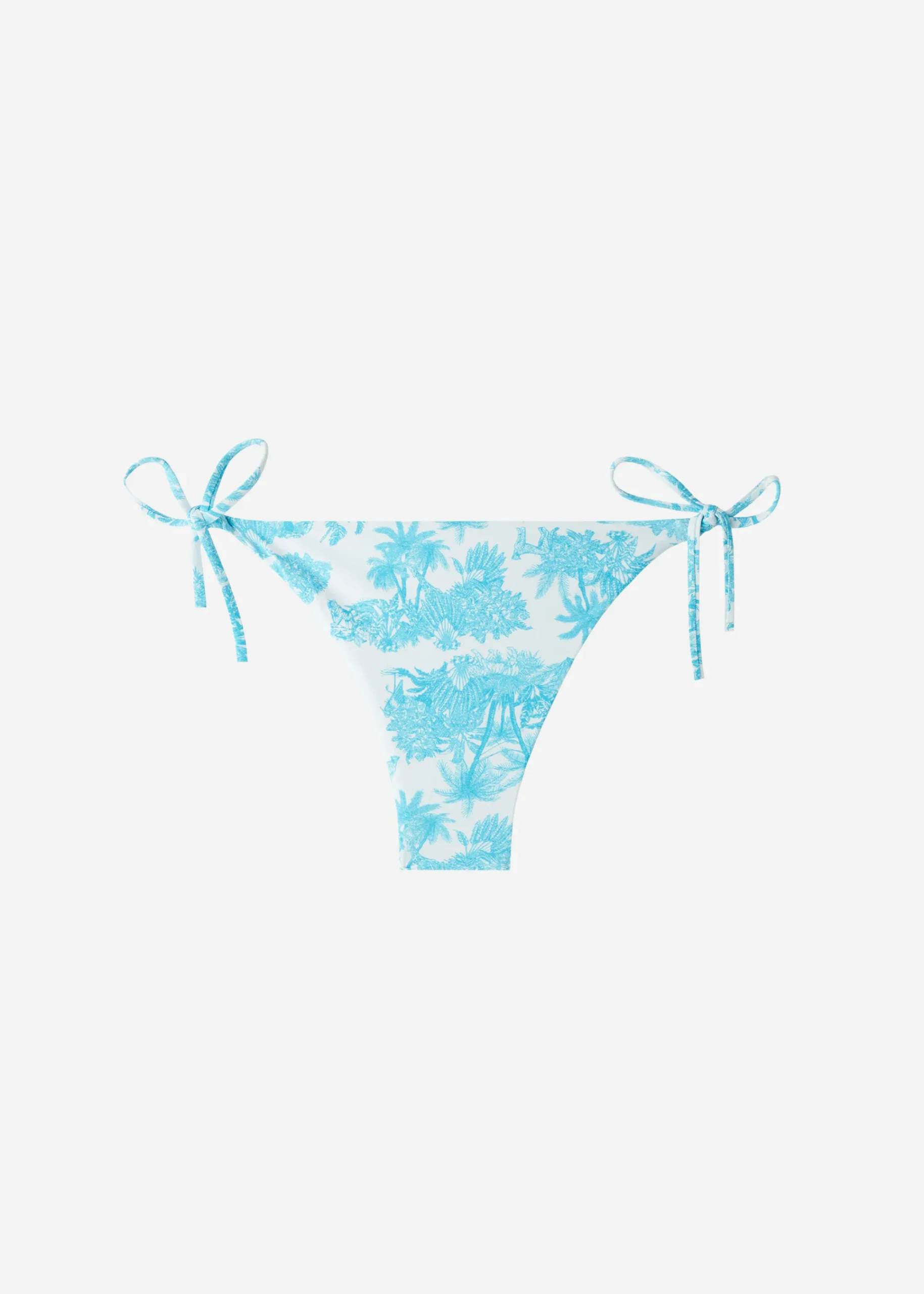 Bikini^Calzedonia Tie Brazilian Bikini Bottoms Sorrento 696C - Summer Palm Tree Pattern
