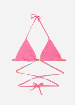 Bikini^Calzedonia Tie Slide Triangle Bikini Top San Diego 641C - Candy Pink