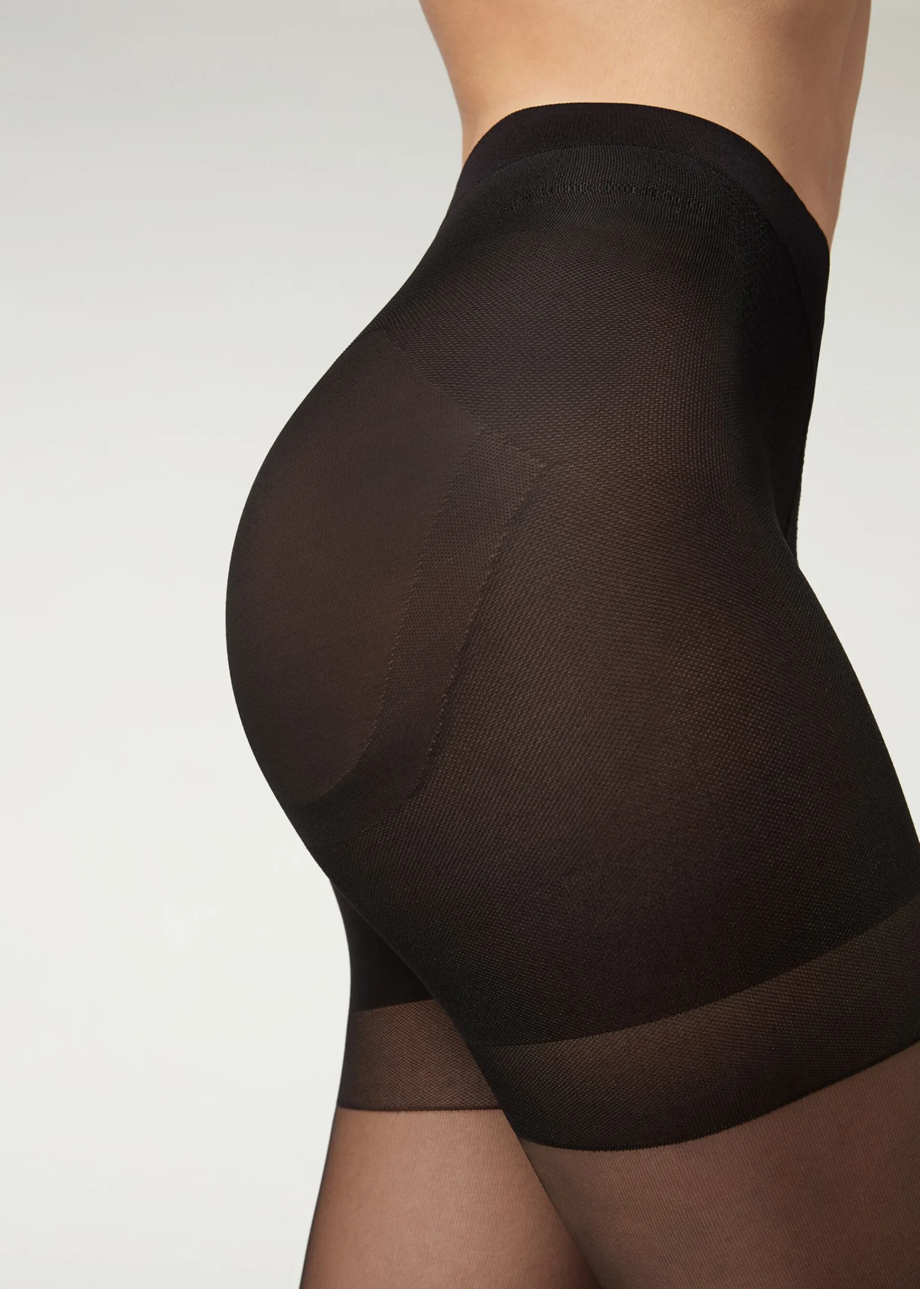 Patterned Tights^Calzedonia Total Shaper Back Seam Tights 4036 - Rear Black Stripe