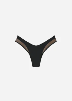 Bikini^Calzedonia Tulle Insert Shaped Waist Bikini Bottoms Tokyo 716C - Pink Bee