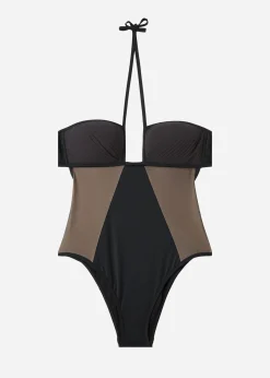 One-Piece Swimswuits^Calzedonia Tulle Insert Swimsuit Tokyo 716C - Pink Bee
