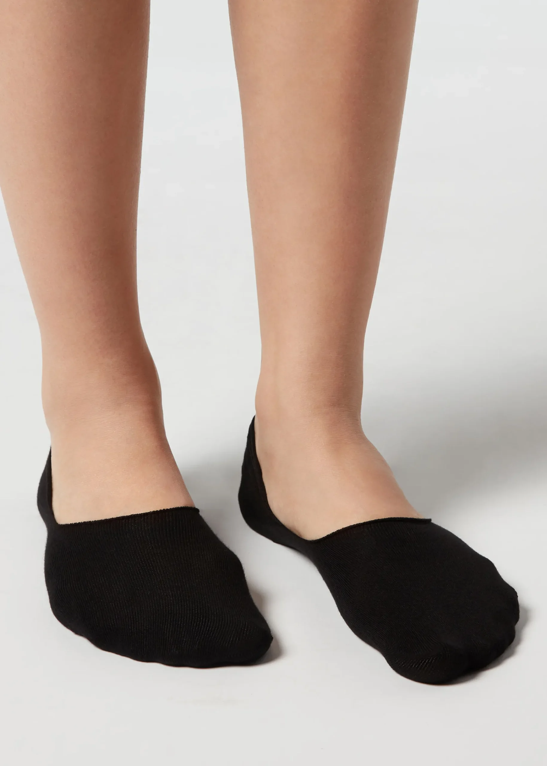 Invisible^Calzedonia Unisex Cotton Invisible Socks 019 - Black