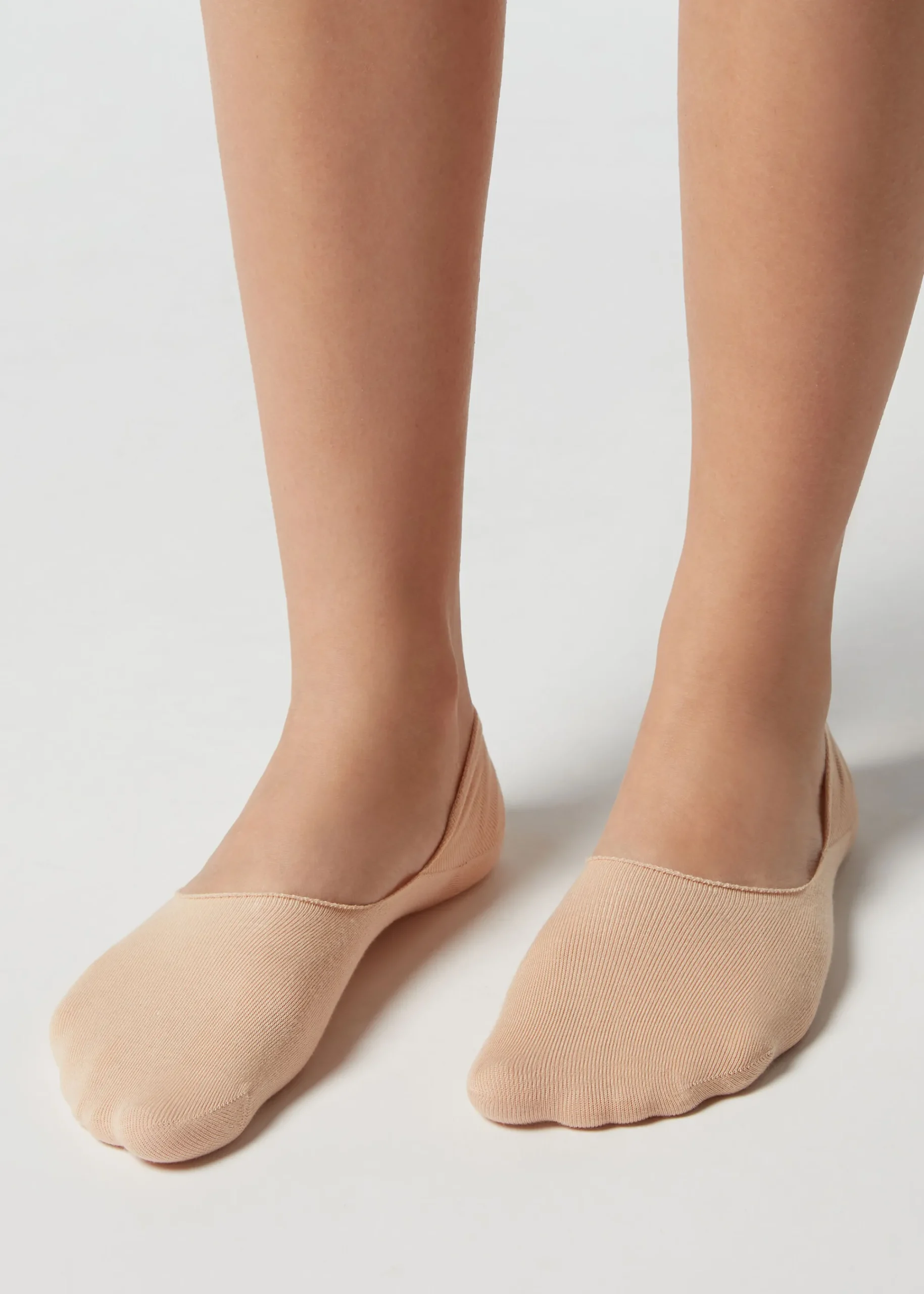 Invisible^Calzedonia Unisex Cotton Invisible Socks 600 - Caramel