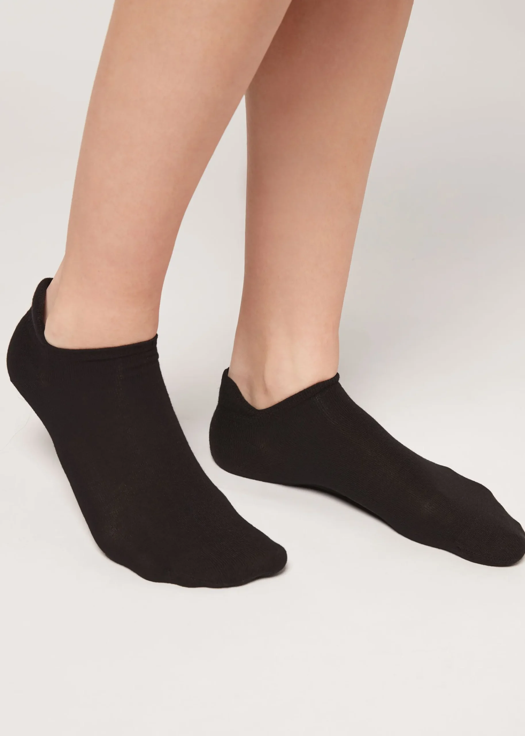 No-Show^Calzedonia Unisex Cotton No-Show Socks 019 - Black