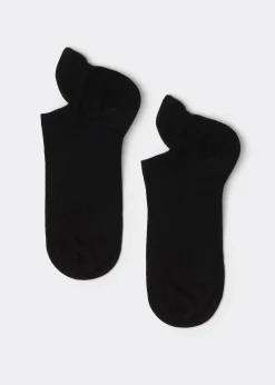 No-Show^Calzedonia Unisex Cotton No-Show Socks 019 - Black