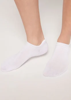 No-Show^Calzedonia Unisex Cotton No-Show Socks 001 - White
