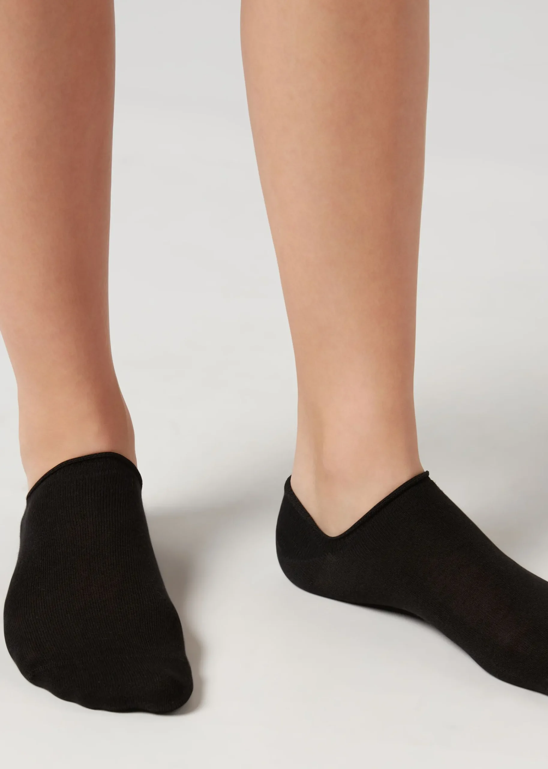 No-Show^Calzedonia Unisex Cotton Pop Socks 019 - Black