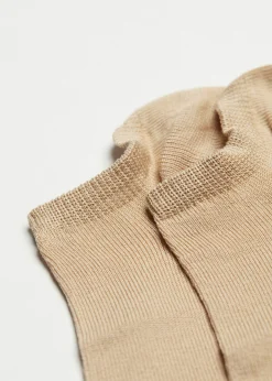 No-Show^Calzedonia Unisex Cotton Pop Socks 412 - Sand-Colored Beige