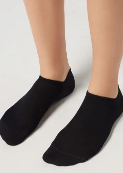No-Show^Calzedonia Unisex Cotton Pop Socks 016 - Blue