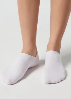 No-Show^Calzedonia Unisex Cotton Pop Socks 001 - White
