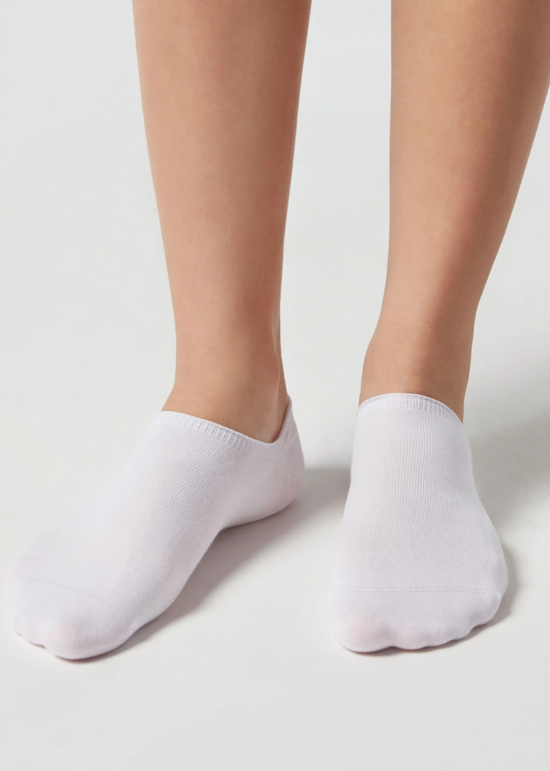 No-Show^Calzedonia Unisex Cotton Pop Socks 001 - White