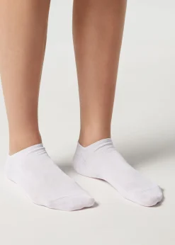 No-Show^Calzedonia Unisex Cotton Pop Socks 001 - White