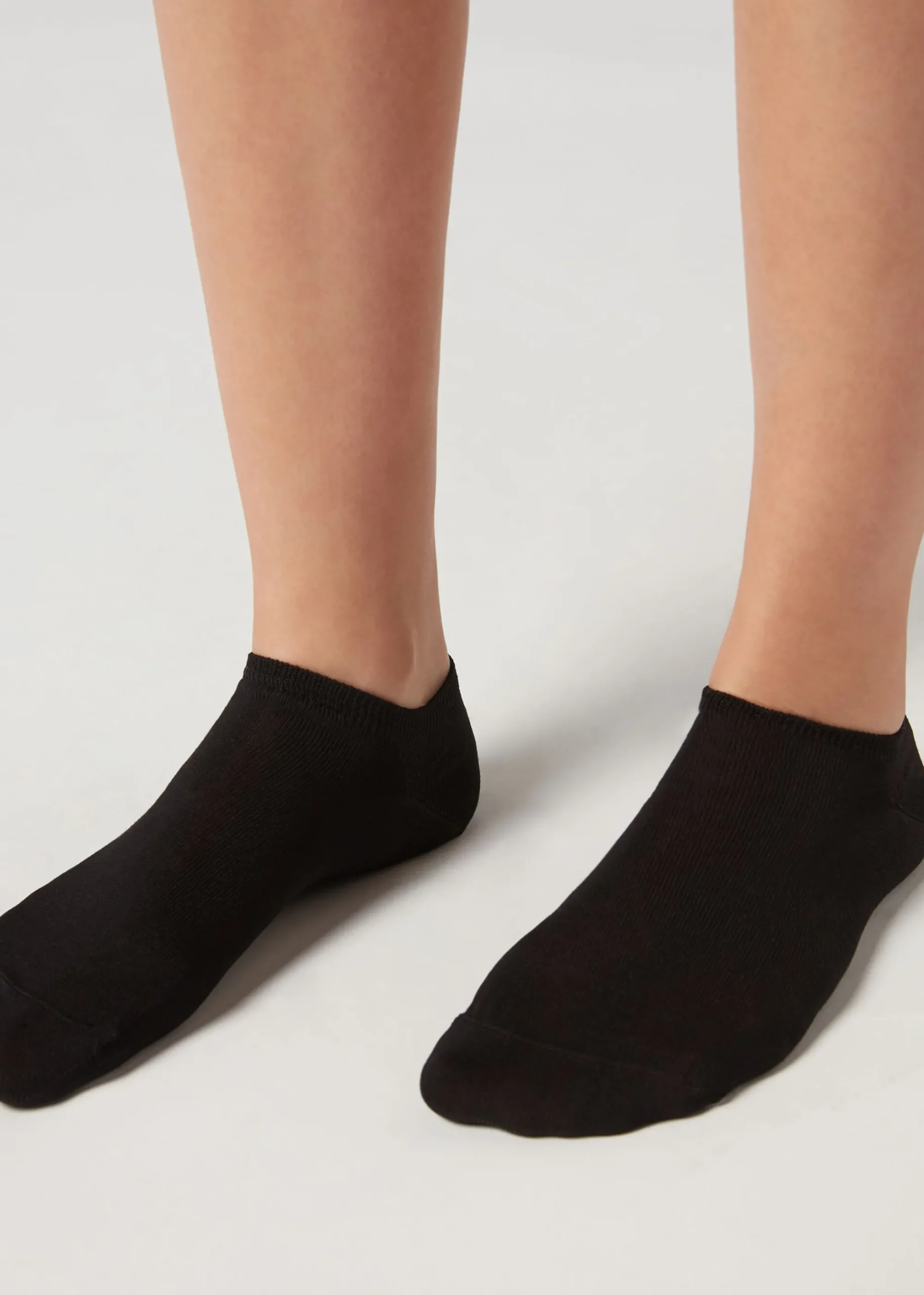 No-Show^Calzedonia Unisex Cotton Pop Socks 019 - Black