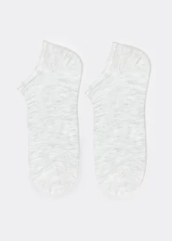 No-Show^Calzedonia Unisex Cotton Pop Socks 825 - Light Grey Blend