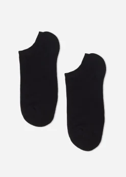 No-Show^Calzedonia Unisex Cotton Sports No-Show Socks 019 - Black