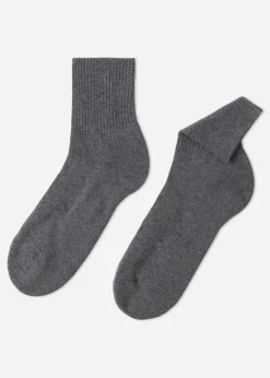 Short Socks^Calzedonia Unisex Crew Sport Socks 042 - Mid Grey Blend