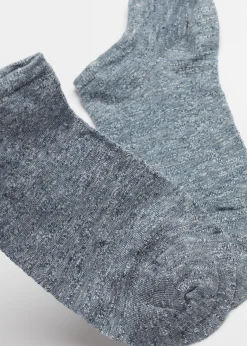 No-Show^Calzedonia Unisex Linen And Viscose No-Show Socks 9201 - Denim