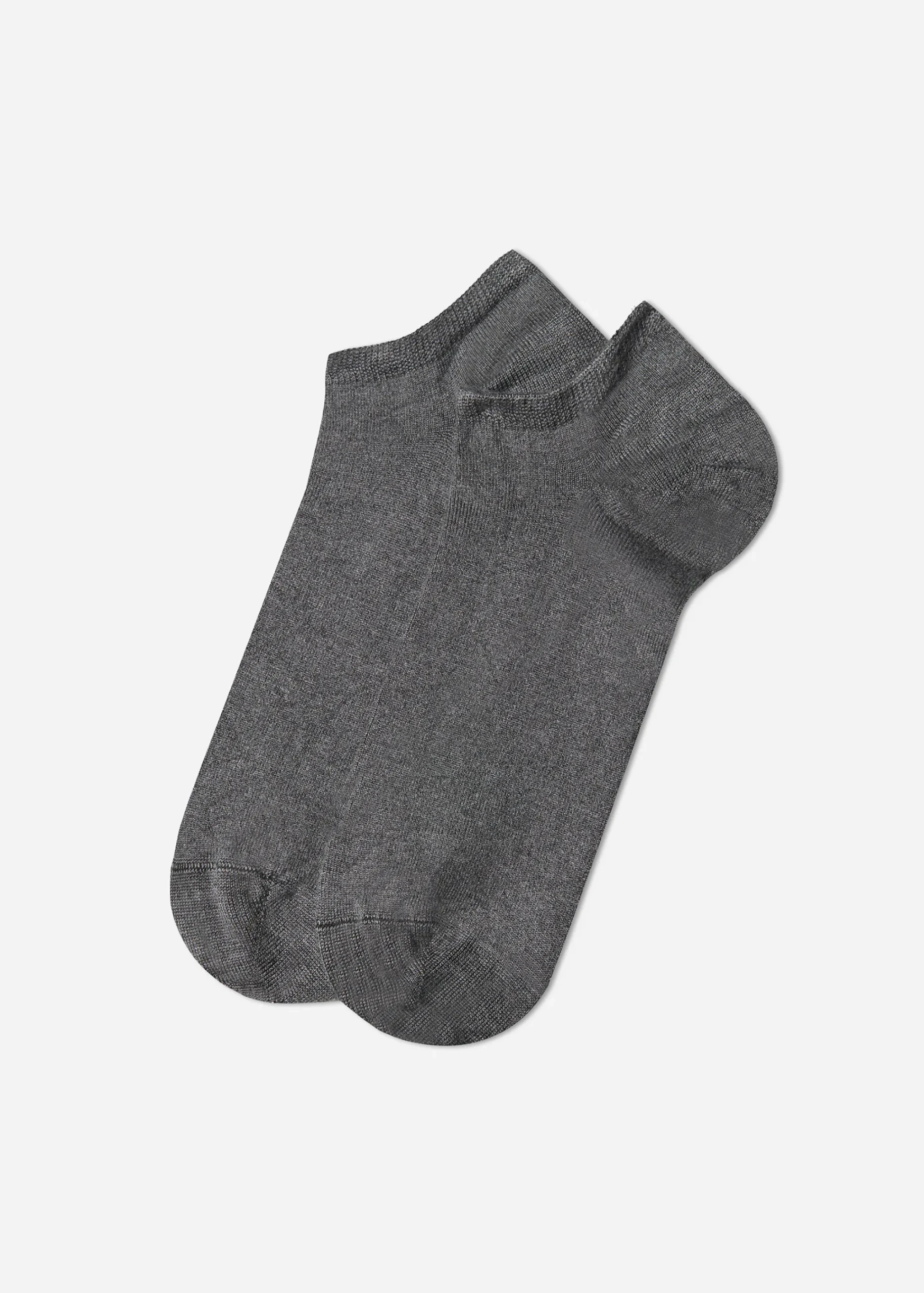 No-Show^Calzedonia Unisex No-Show Socks With Cashmere 042 - Mid Grey Blend