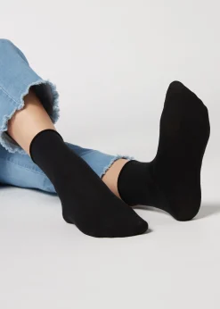 Short Socks^Calzedonia Wool And Cotton Short Socks 019 - Black