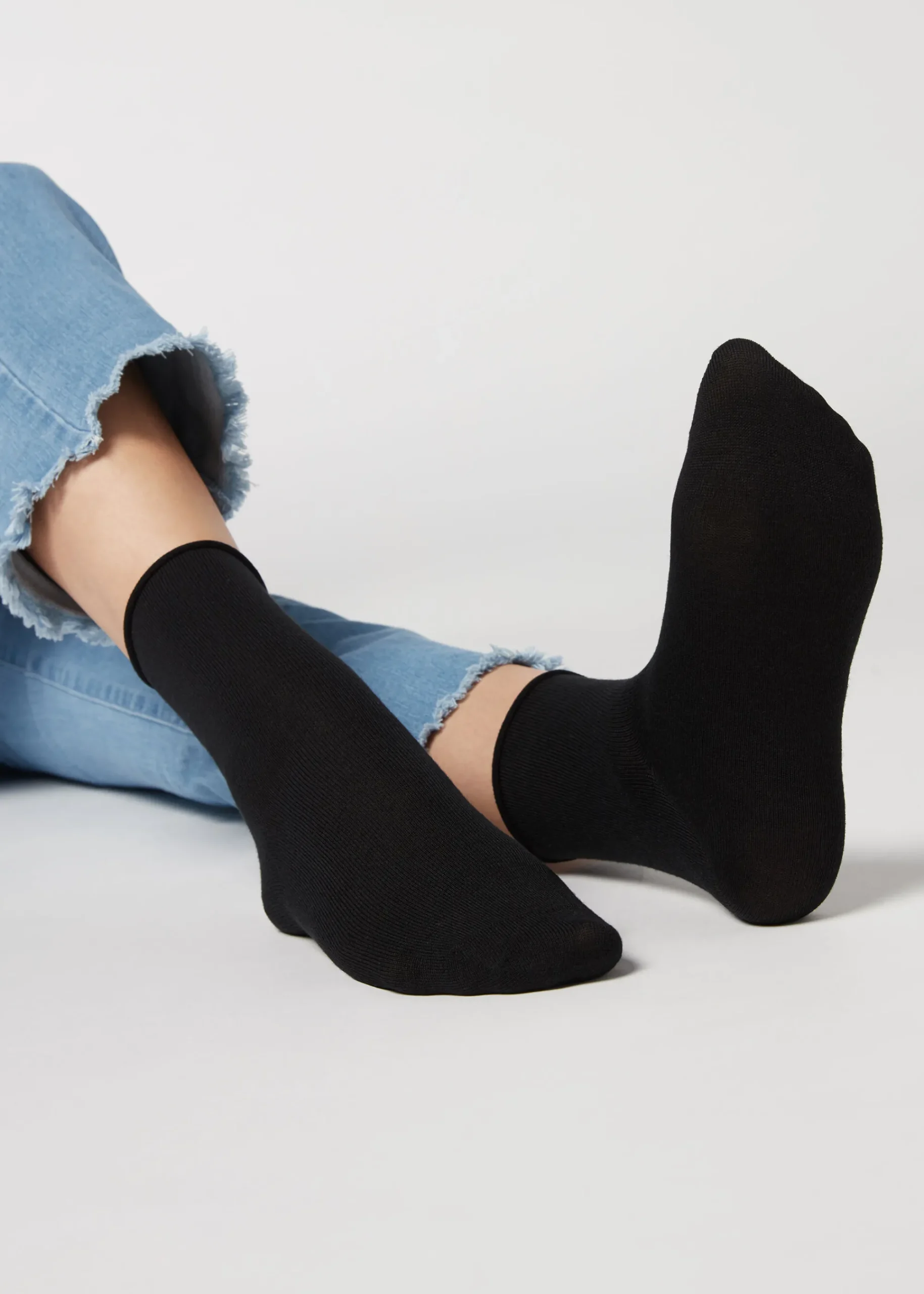 Short Socks^Calzedonia Wool And Cotton Short Socks 019 - Black