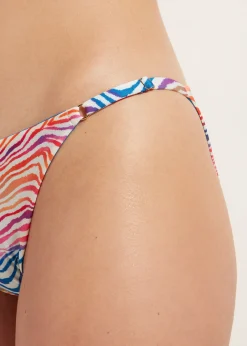 Bikini^Calzedonia Zebra Pattern Bikini Bottoms Malaga 695C - Rainbow Zebra