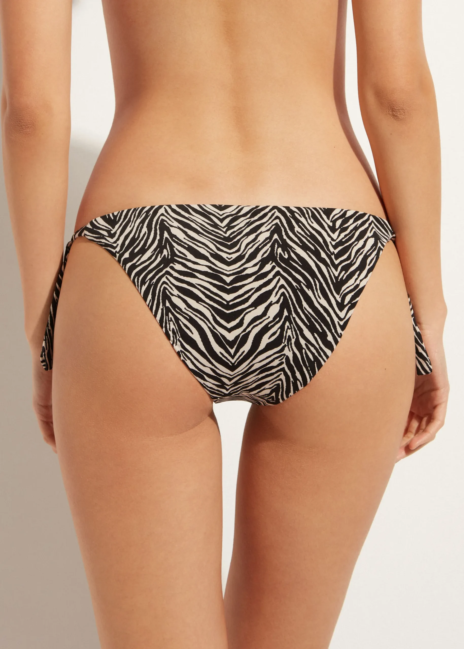 Bikini^Calzedonia Zebra Print Bow Bikini Bottoms Nairobi 684C - Wild Stripes