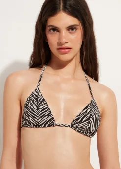 Bikini^Calzedonia Zebra Print Slide Triangle Bikini Top Nairobi 684C - Wild Stripes
